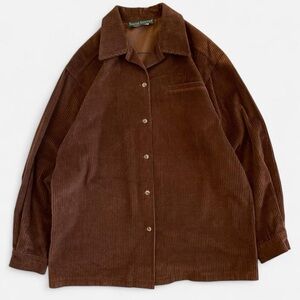 Vintage Harve Benard Brown Corduroy Button Up Shirt Shacket
